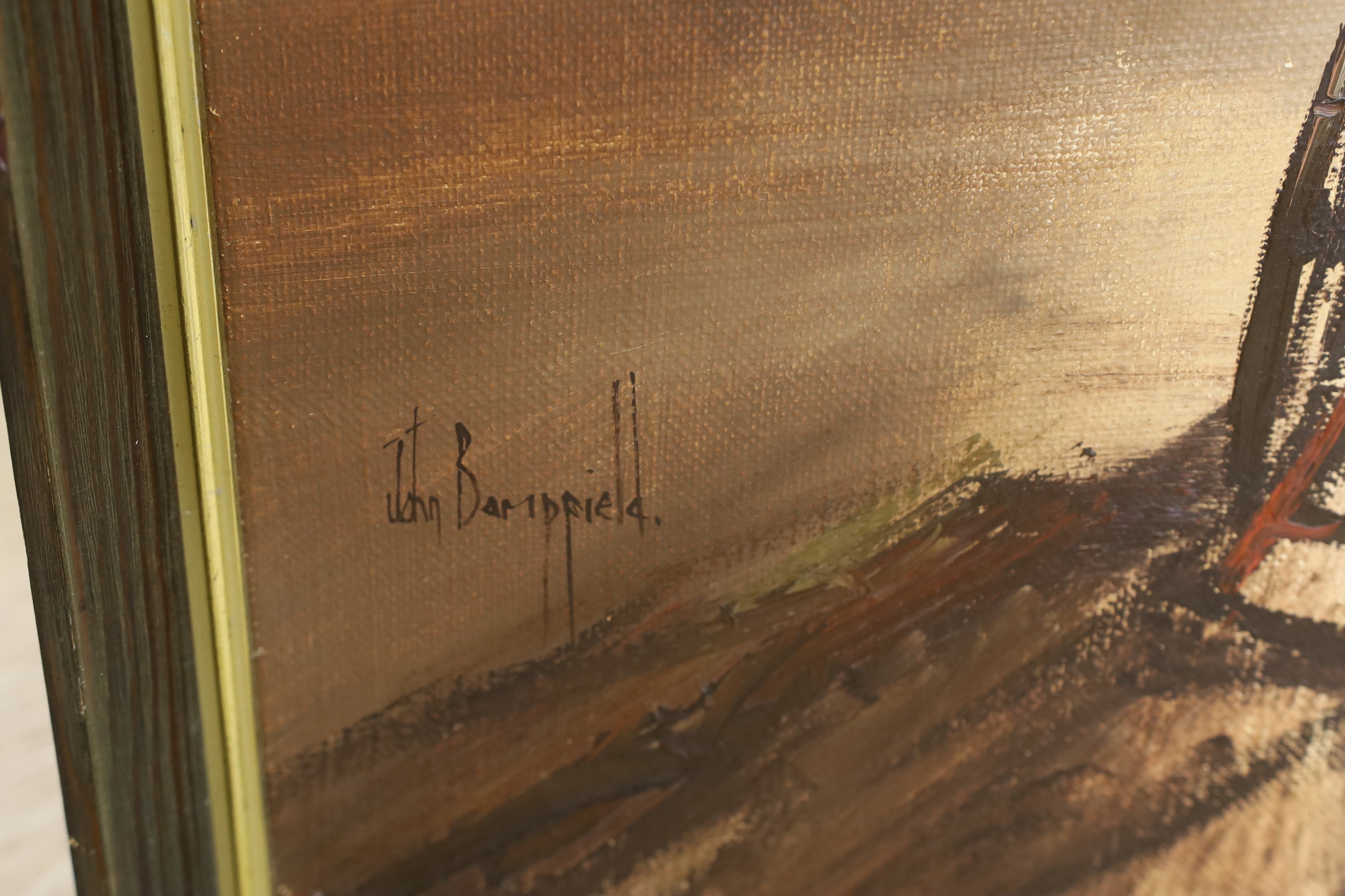 John Bampfield (b.1947), impasto oil on canvas, 'Charge of the Light Brigade', signed, 75 x 49cm